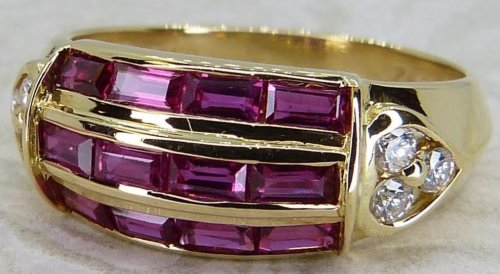 Antique Guest and Philips - Ruby Set, Yellow Gold - Cluster Ring R5518