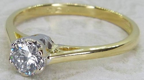 Antique Guest and Philips - Diamond Set, Yellow Gold - White Gold - Single Stone Ring R5643