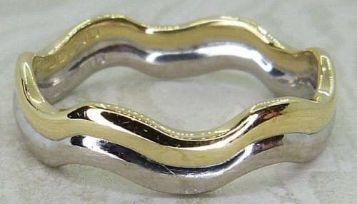 Antique Guest and Philips - Yellow Gold Two Row Wave Ring R5484