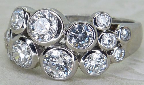 Antique Guest and Philips - Diamond Set, White Gold - Raindance Style Cluster Ring R5565