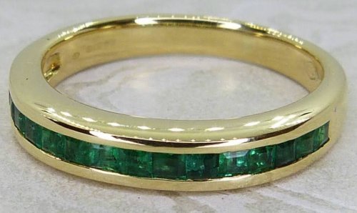 Antique Guest and Philips - Emerald Set, Yellow Gold - Half Eternity Ring R5653