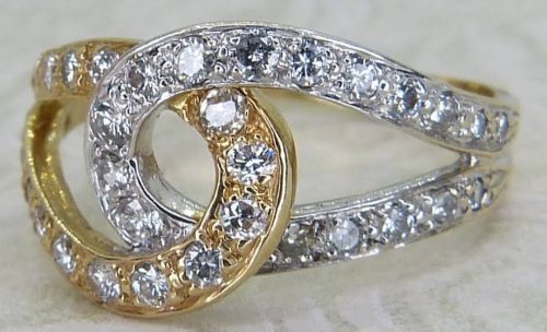 Antique Guest and Philips - Diamond Set, Yellow Gold - White Gold - Fancy Cluster Ring R5547