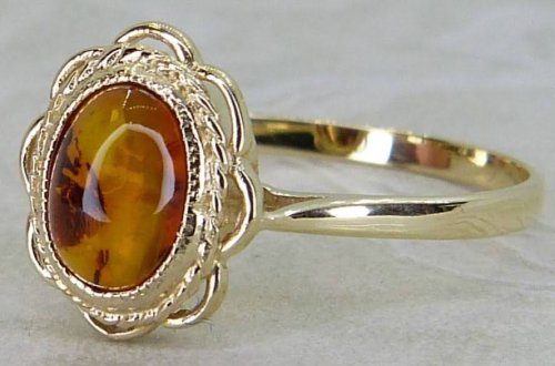 Antique Guest and Philips - Amber Set, Yellow Gold - Single Stone Ring R5655