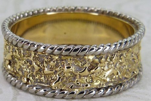 Antique Guest and Philips - Yellow Gold Textured Band Ring R5519