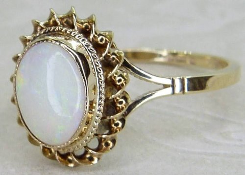 Antique Guest and Philips - Opal Set, Yellow Gold - Single Stone Ring R5612