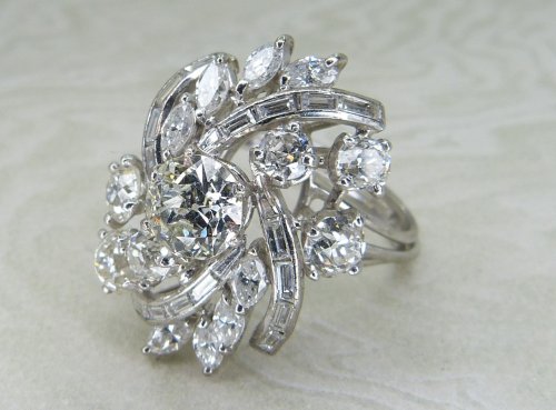 Antique Guest and Philips - Diamond Set, Platinum - Cluster Ring R5729 APPRO TJW