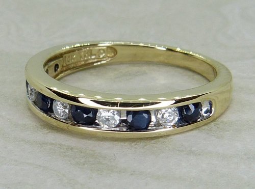 Antique Guest and Philips - Sapphire Set, Yellow Gold - Half Eternity Ring R5803