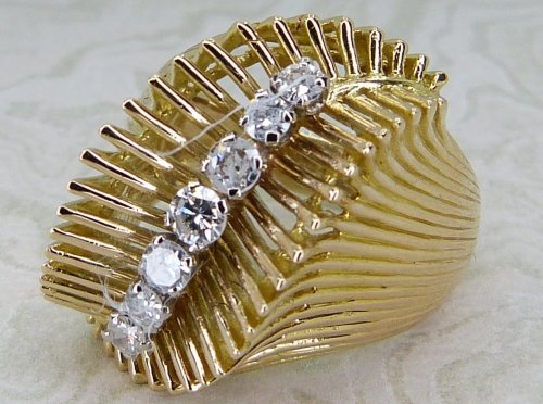 Antique Guest and Philips - Diamond Set, Yellow Gold - White Gold - Seven Stone Ring R5727