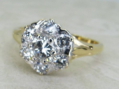 Antique Guest and Philips - Diamond Set, Yellow Gold - White Gold - Cluster Ring R5776