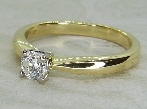 Antique Guest and Philips - Diamond Set, Yellow Gold - White Gold - Single Stone Ring R5800