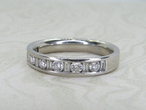 Antique Guest and Philips - Diamond Set, Platinum - Half Eternity Ring R5475