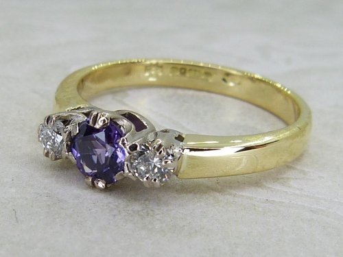 Antique Guest and Philips - Sapphire Set, Yellow Gold - White Gold - Three Stone Ring R5673