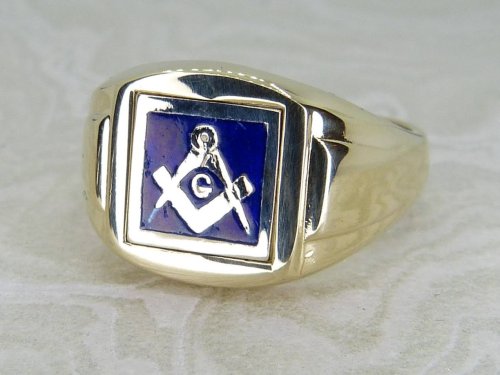 Antique Guest and Philips - Yellow Gold Reversable Masonic Signet Ring R5767