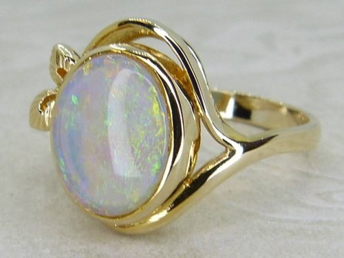 Antique Guest and Philips - Opal Set, Yellow Gold - Single Stone Ring R5778