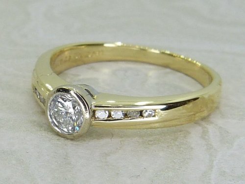 Antique Guest and Philips - Diamond Set, Yellow Gold - White Gold - Single Stone Ring R5814