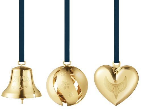 Georg Jensen - CC2024 Bell Ball, Yellow Gold Plated Christmas Decoration 10020408