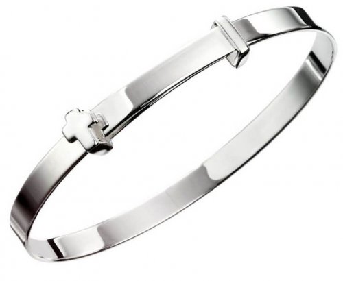 Gecko - Sterling Silver Cross Baby Bangle B5082