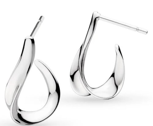 Kit Heath - Serenity , Rhodium Plated Grande Semi Hoop Drop Earrings 61183RP