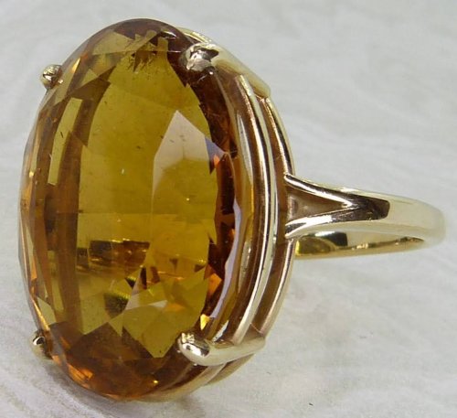 Antique Guest and Philips - Citrine Set, Yellow Gold - Single Stone Ring R5587