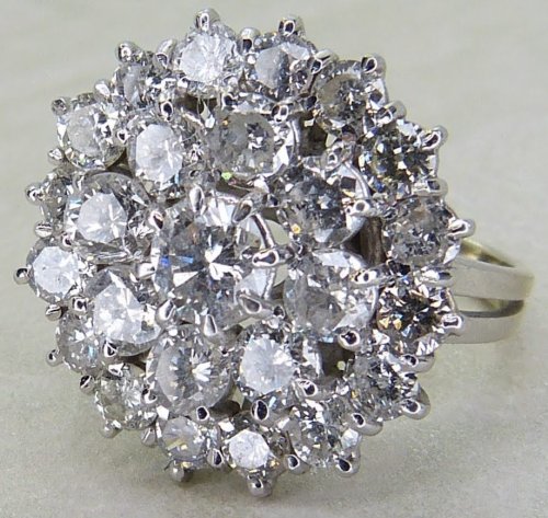 Antique Guest and Philips - Diamond Set, White Gold - Cluster Ring R5574