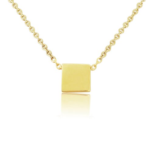 Mark Milton - 9ct. Yellow Gold Square Slider Pendant, Size 44cm - 2W25-18