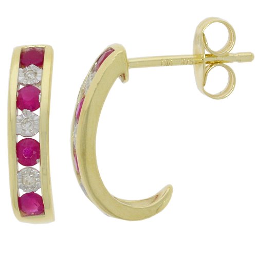 Guest and Philips - DIAMOND, Ruby Set, Yellow Gold - EARRINGS 09EASG86214