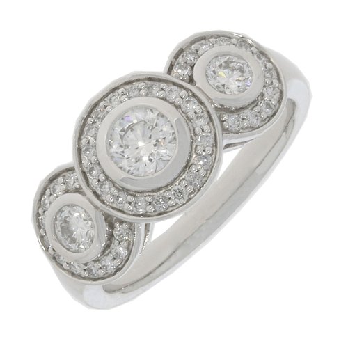 Guest and Philips - Diamond Set, Platinum - 75pt 43st 3+40 HISI Cluster Ring, Size K PLRIDI82735