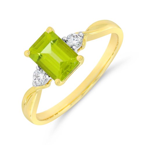 Guest and Philips - Peridot Set, Yellow Gold - White Gold - 9ct Per 1st D10pt 2st Ring 09RIDG85488