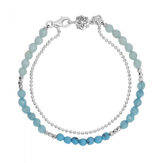 turquoise and silver beads
