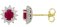 Guest and Philips - Ruby Set, White Gold - Yellow Gold - 18ct D 33pt 24st Ruby 2st Earrings 18EASG86144