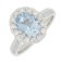 Guest and Philips - 18ct White Gold Aquamarine and Diamond Set Cluster Ring - 18RIDG86764