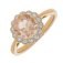 Guest and Philips - 18ct, Diamond 10pt and Morganite Set, Rose Gold - Ring, Size O 18RIDG87838