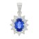 Guest and Philips - 36pt 12Stone Diamond and Ceylon Sapphire Set, Platinum - Pendant PLCIDG86613