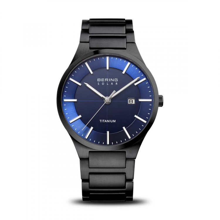Bering - Titanium - Black Solar Watch, Size 39mm 15239-727 | Guest 