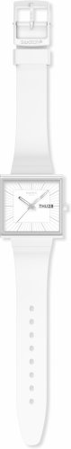 Swatch - What If All White, Plastic/Silicone Quartz Watch SO34W700