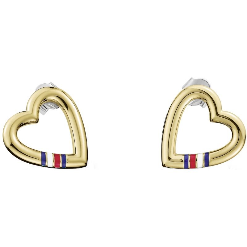 tommy hilfiger heart logo earrings