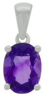 Guest and Philips - 9ct, Amethyst Set, White Gold - 8x6 Pendant 09CIGH83874